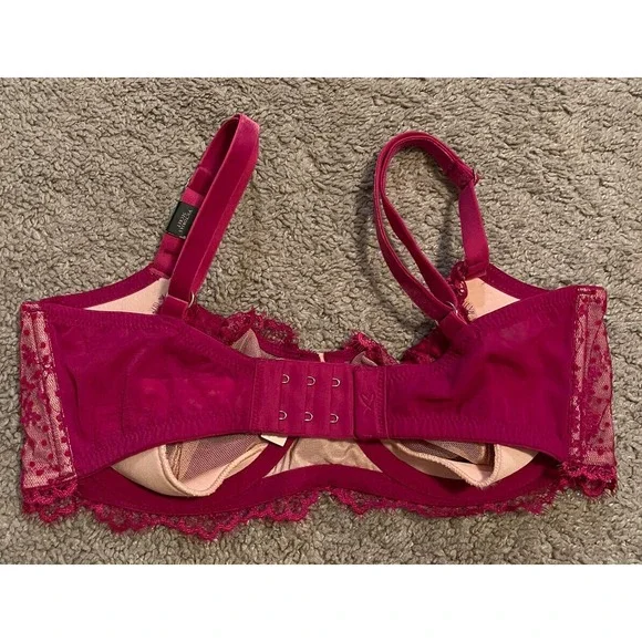 Victoria's‎ Secret Dream Angels Push-up w/o Padding Bra 32C Velvet Fuschia - Picture 3 of 3